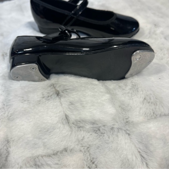 Black Patent Leather tap dance Kids Shoes - Picture 2 of 6